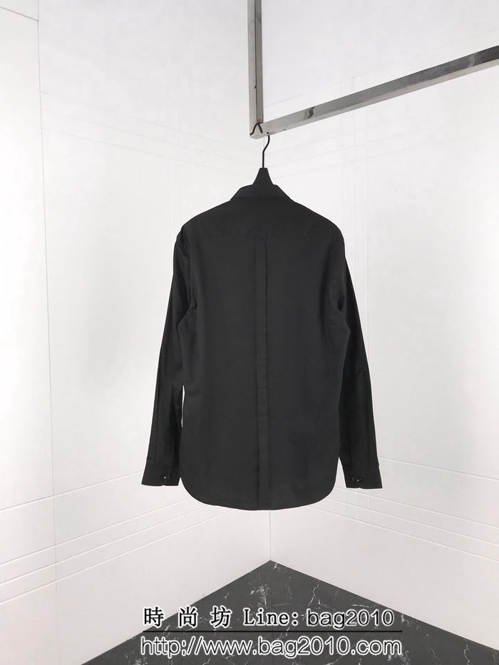 BALENCIAGA巴黎世家 18ss秋冬新款 胸前弧形字母印花logo 百搭襯衣 情侶款 ydi1445